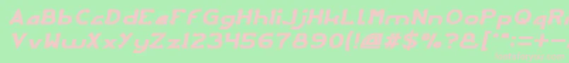 ArcadeItalic-fontti – vaaleanpunaiset fontit vihreällä taustalla