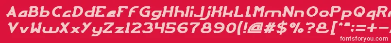 Шрифт ArcadeItalic – розовые шрифты на красном фоне