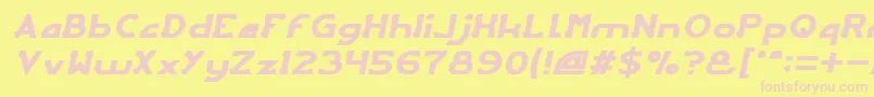 フォントArcadeItalic – ピンクのフォント、黄色の背景