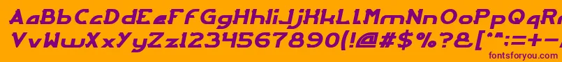 ArcadeItalic-fontti – violetit fontit oranssilla taustalla
