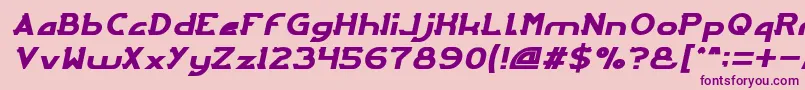 フォントArcadeItalic – ピンクの背景に紫のフォント