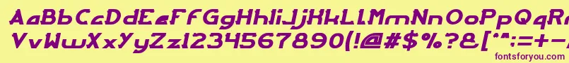 Шрифт ArcadeItalic – фиолетовые шрифты на жёлтом фоне