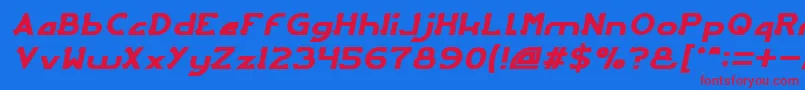 フォントArcadeItalic – 赤い文字の青い背景