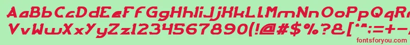 ArcadeItalic Font – Red Fonts on Green Background