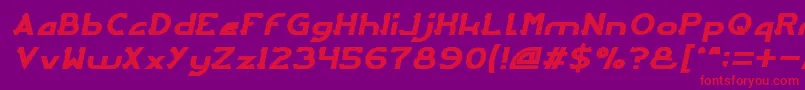 フォントArcadeItalic – 紫の背景に赤い文字