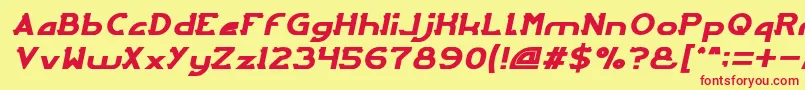ArcadeItalic-fontti – punaiset fontit keltaisella taustalla