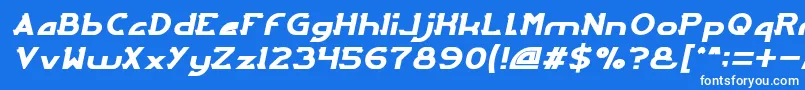 ArcadeItalic Font – White Fonts on Blue Background