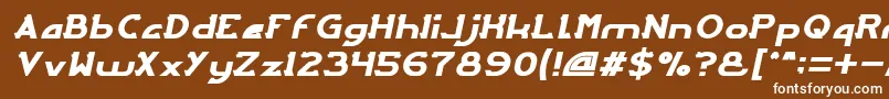 フォントArcadeItalic – 茶色の背景に白い文字