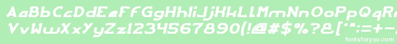 フォントArcadeItalic – 緑の背景に白い文字