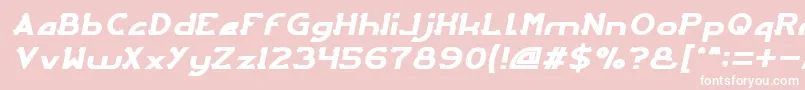 ArcadeItalic-Schriftart – Weiße Schriften auf rosa Hintergrund