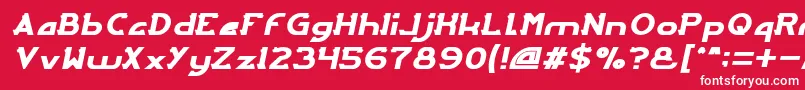 フォントArcadeItalic – 赤い背景に白い文字