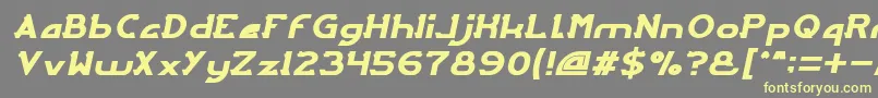 フォントArcadeItalic – 黄色のフォント、灰色の背景