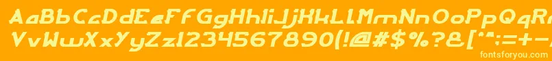 ArcadeItalic-Schriftart – Gelbe Schriften auf orangefarbenem Hintergrund