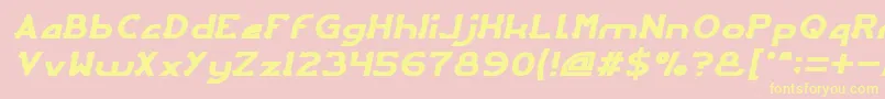ArcadeItalic Font – Yellow Fonts on Pink Background