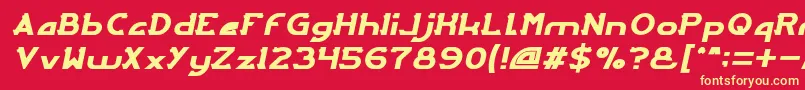 ArcadeItalic-Schriftart – Gelbe Schriften auf rotem Hintergrund
