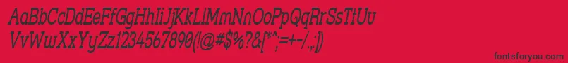 フォントStrslsni – 赤い背景に黒い文字