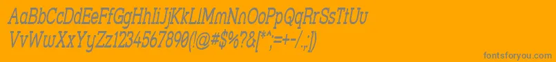 フォントStrslsni – オレンジの背景に灰色の文字