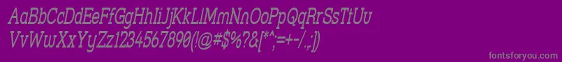 フォントStrslsni – 紫の背景に灰色の文字