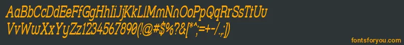 フォントStrslsni – 黒い背景にオレンジの文字