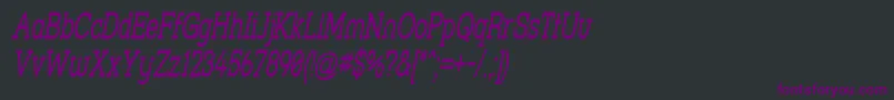 フォントStrslsni – 黒い背景に紫のフォント