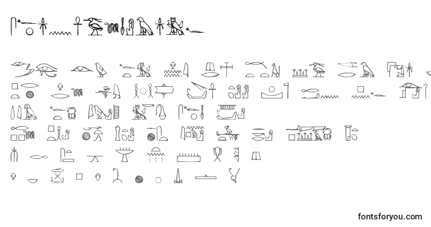 Czcionka Yiroglyphics – alfabet, cyfry, specjalne znaki