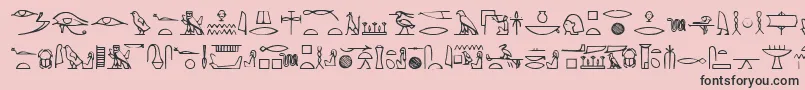 Lisätietoja Yiroglyphics-fontista Yiroglyphics-fontti – mustat fontit vaaleanpunaisella taustalla