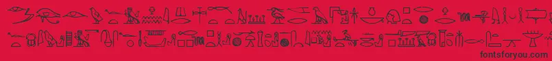 Więcej informacji o czcionce Yiroglyphics Czcionka Yiroglyphics – czarne czcionki na czerwonym tle