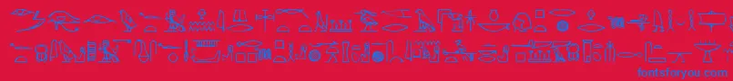 Yiroglyphics Font – Blue Fonts on Red Background