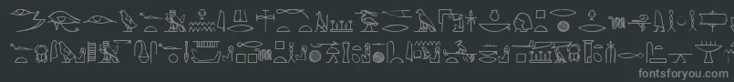 Czcionka Yiroglyphics – szare czcionki na czarnym tle