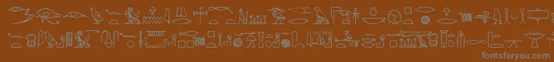 Шрифт Yiroglyphics – серые шрифты на коричневом фоне