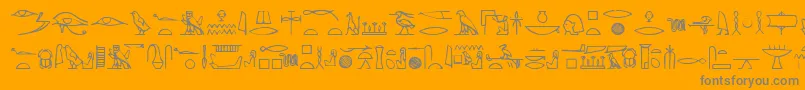 Yiroglyphics Font – Gray Fonts on Orange Background