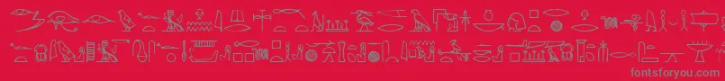 フォントYiroglyphics – 赤い背景に灰色の文字