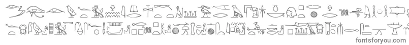 フォントYiroglyphics – 白い背景に灰色の文字