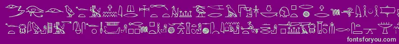 Yiroglyphics Font – Green Fonts on Purple Background