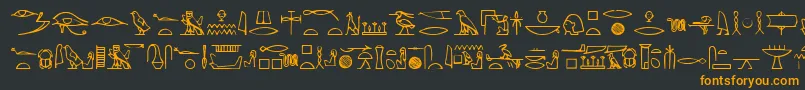 Шрифт Yiroglyphics – оранжевые шрифты на чёрном фоне