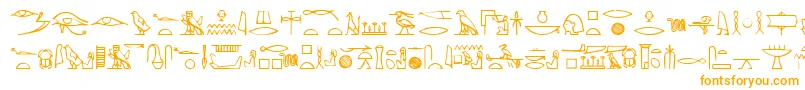 Yiroglyphics-Schriftart – Orangefarbene Schriften