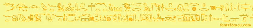 Подробнее о шрифте Yiroglyphics Шрифт Yiroglyphics – оранжевые шрифты на жёлтом фоне