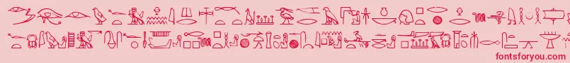Yiroglyphics Font – Red Fonts on Pink Background