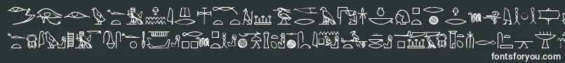 Yiroglyphics-Schriftart – Weiße Schriften