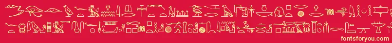 More about Yiroglyphics Font Yiroglyphics Font – Yellow Fonts on Red Background