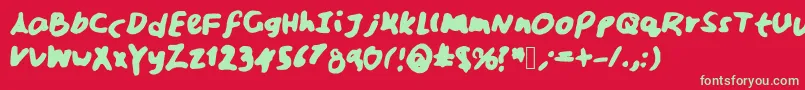 Weitere Informationen zur Sarcastica-Schriftart Sarcastica-Schriftart – Grüne Schriften auf rotem Hintergrund