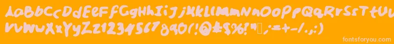 Sarcastica Font – Pink Fonts on Orange Background