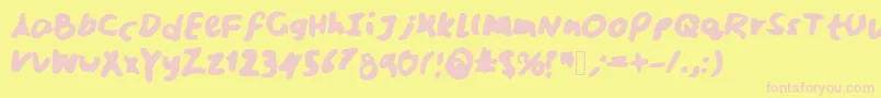 Sarcastica Font – Pink Fonts on Yellow Background