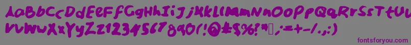 Sarcastica-fontti – violetit fontit harmaalla taustalla