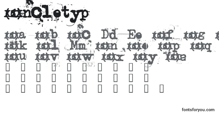 Czcionka Uncletyp – alfabet, cyfry, specjalne znaki