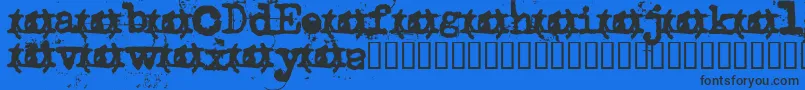 Uncletyp-Schriftart – Schwarze Schriften auf blauem Hintergrund