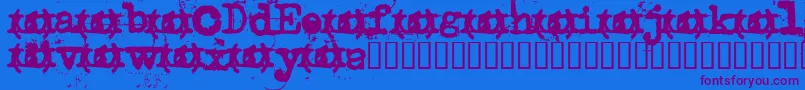 Uncletyp Font – Purple Fonts on Blue Background