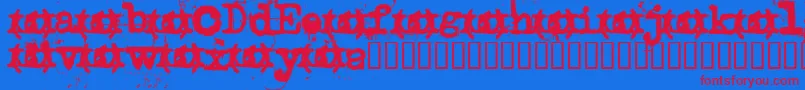Uncletyp Font – Red Fonts on Blue Background