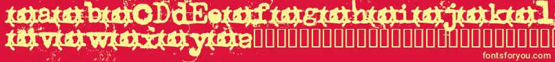 Uncletyp Font – Yellow Fonts on Red Background