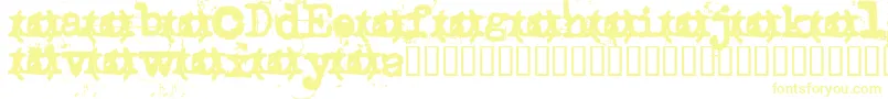 フォントUncletyp – 白い背景に黄色の文字